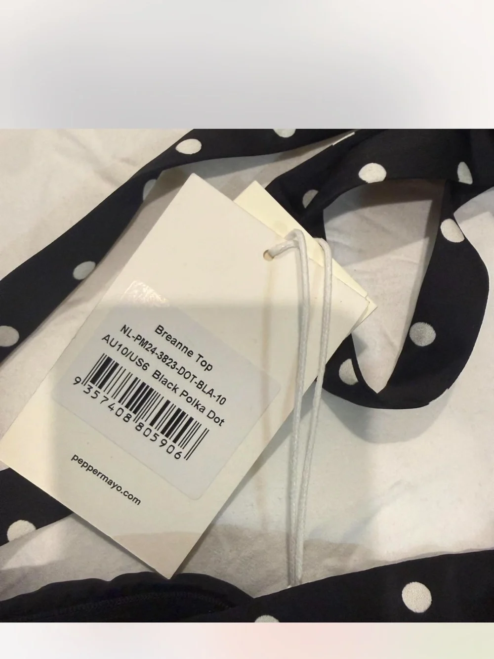Peppermayo Black and White Polka Dot Halter Top - Picture 4 of 4